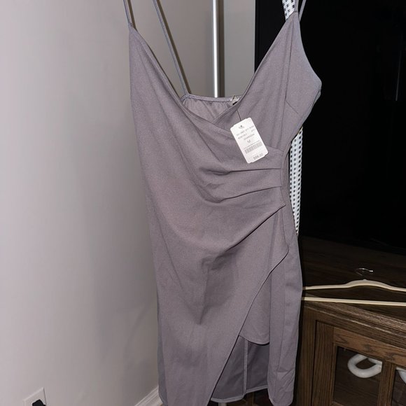 Rouched Mini Dress, Grey, NWT, size M - Picture 1 of 3